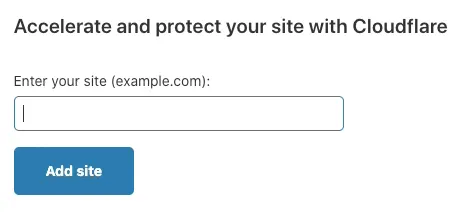 CloudFlare Enter Domain Name