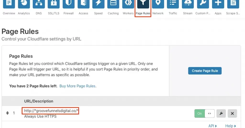 Cloudflare - Configure PageRules