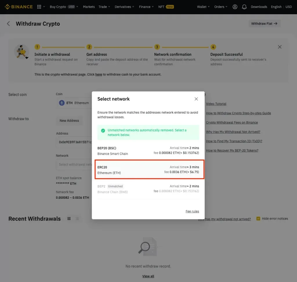How to use MetaMask Wallet - Binance Withdraw Network ERC20
