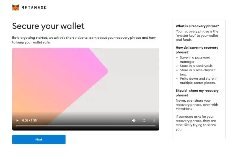 How to use MetaMask Wallet - Learning about seed phrase