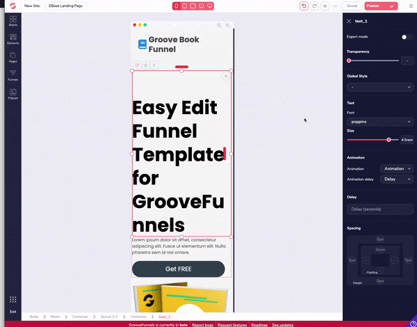 Screen Responsive Screen design - GroovePage Funnel Builder