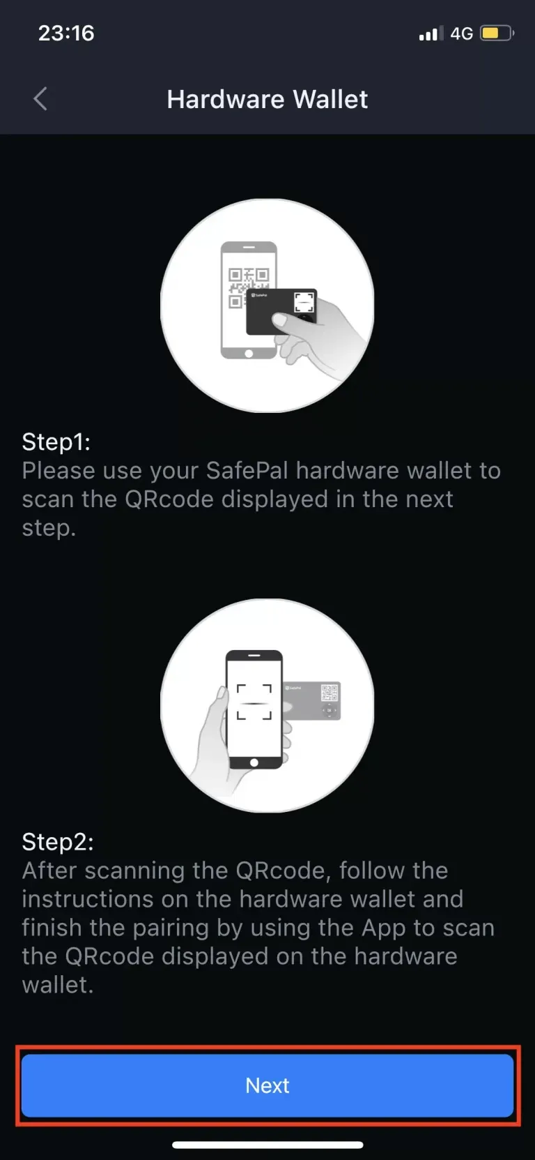 Add wallet on Safepall app