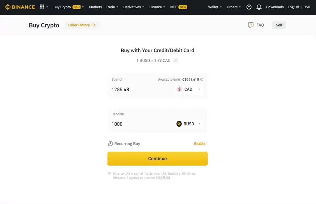 Binance Ban in Singapore CAD