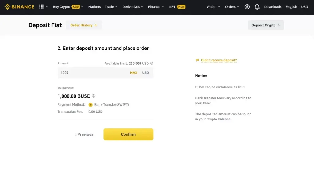 Binance Ban in Singapore USD Step 2