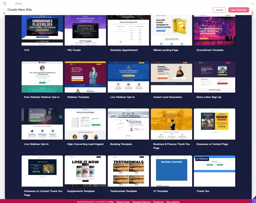 GroovePages Templates