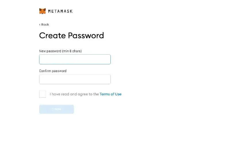 How to use metamask wallet - Create password for account