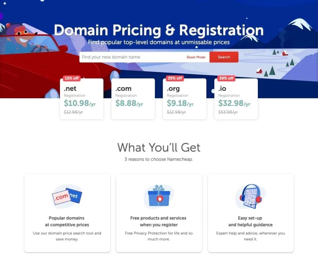 Namecheap website