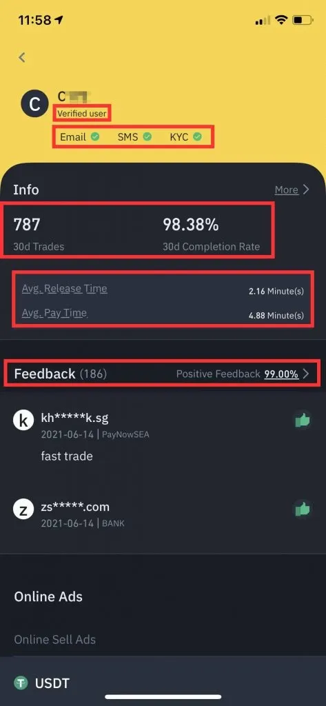 P2P Binance verified merchant example