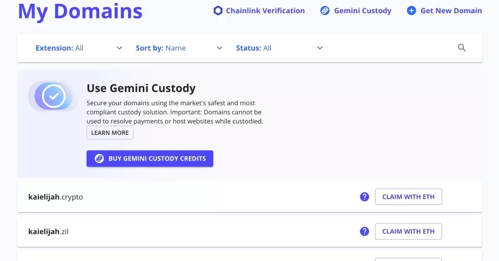 Unstoppable Domain Review - Claim With ETH