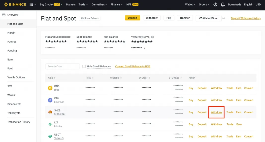 Transfer to safepal from binance - Withdraw SHIB