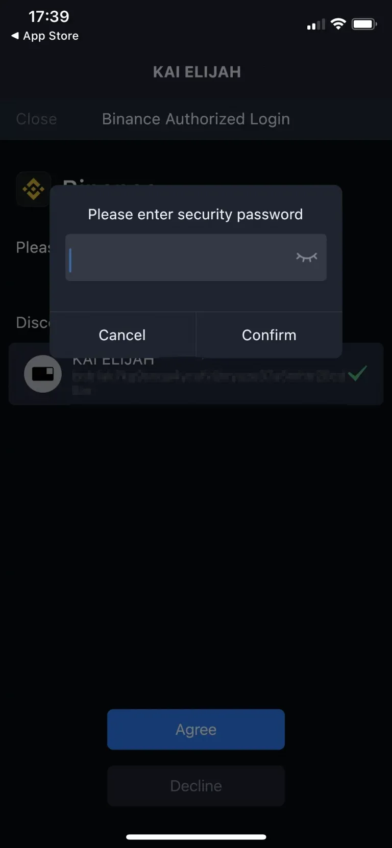 Enter Safepal app Password