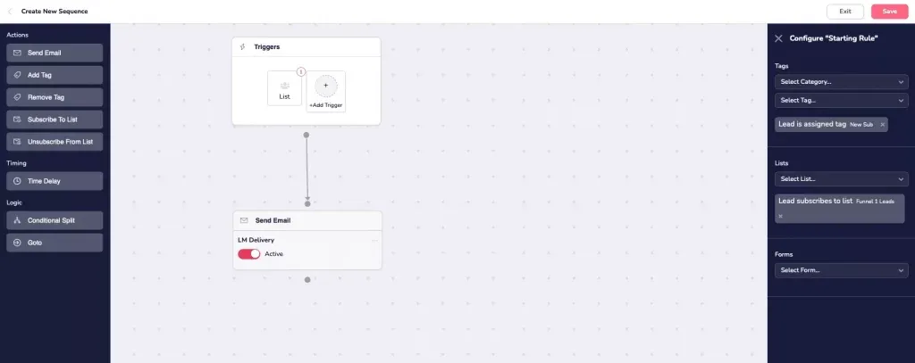 Creating New Sequence - Groove Mail