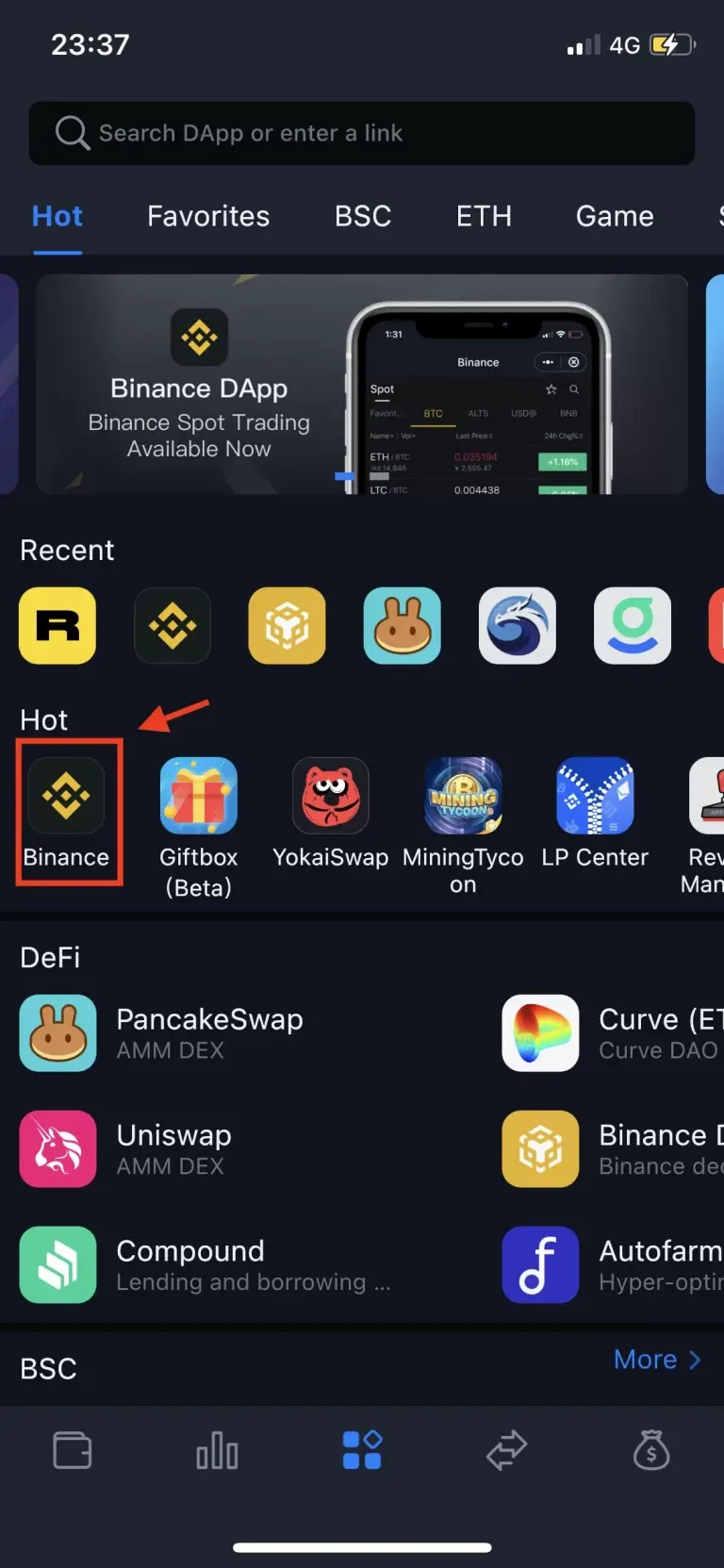 Safepal App main menu